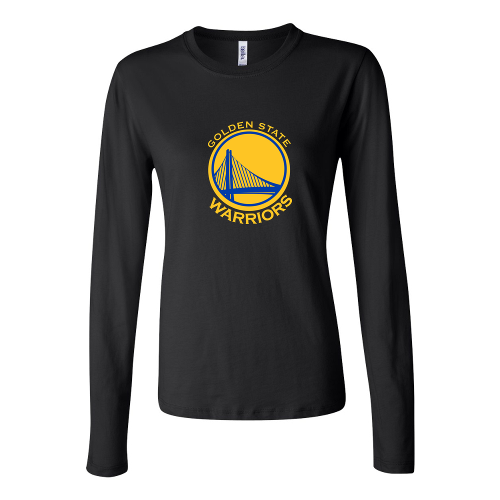Women's Golden states warrior yellow Long Sleeve T-Shirt - Black
