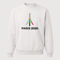 Men's Paris 2024 Olympics Black Logo Crewneck Sweatshirt - White