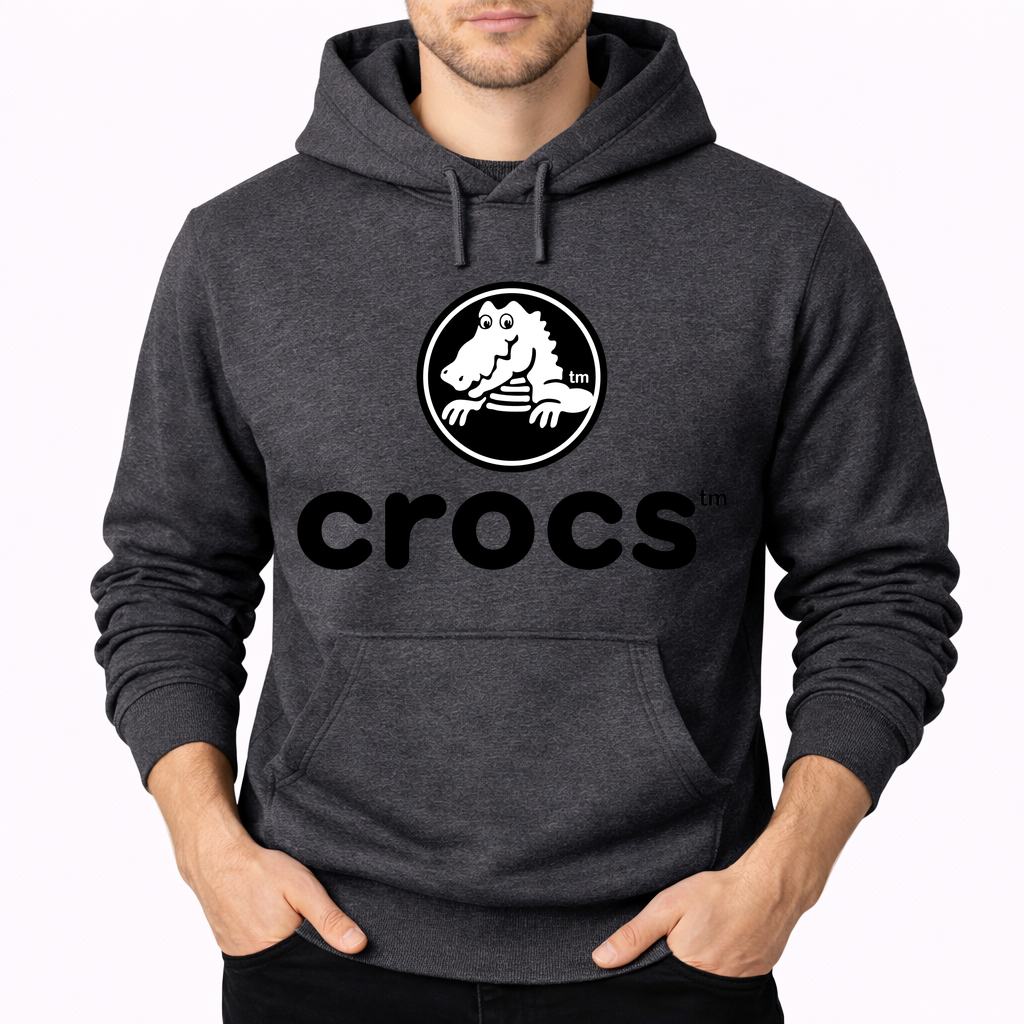 Men's Crocs Pullover Hoodie - Charcoal