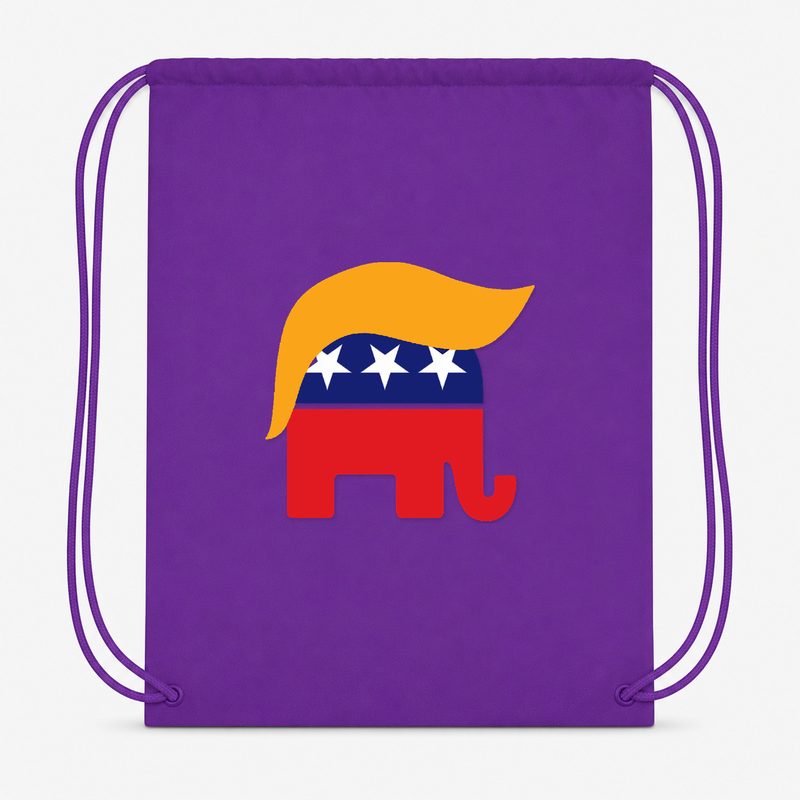 Donald Trump GOP Elephant Drawstring Bag - Purple
