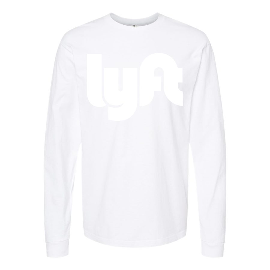 Men's Lyft logo white Long sleeves Cotton Blend T-Shirt - White