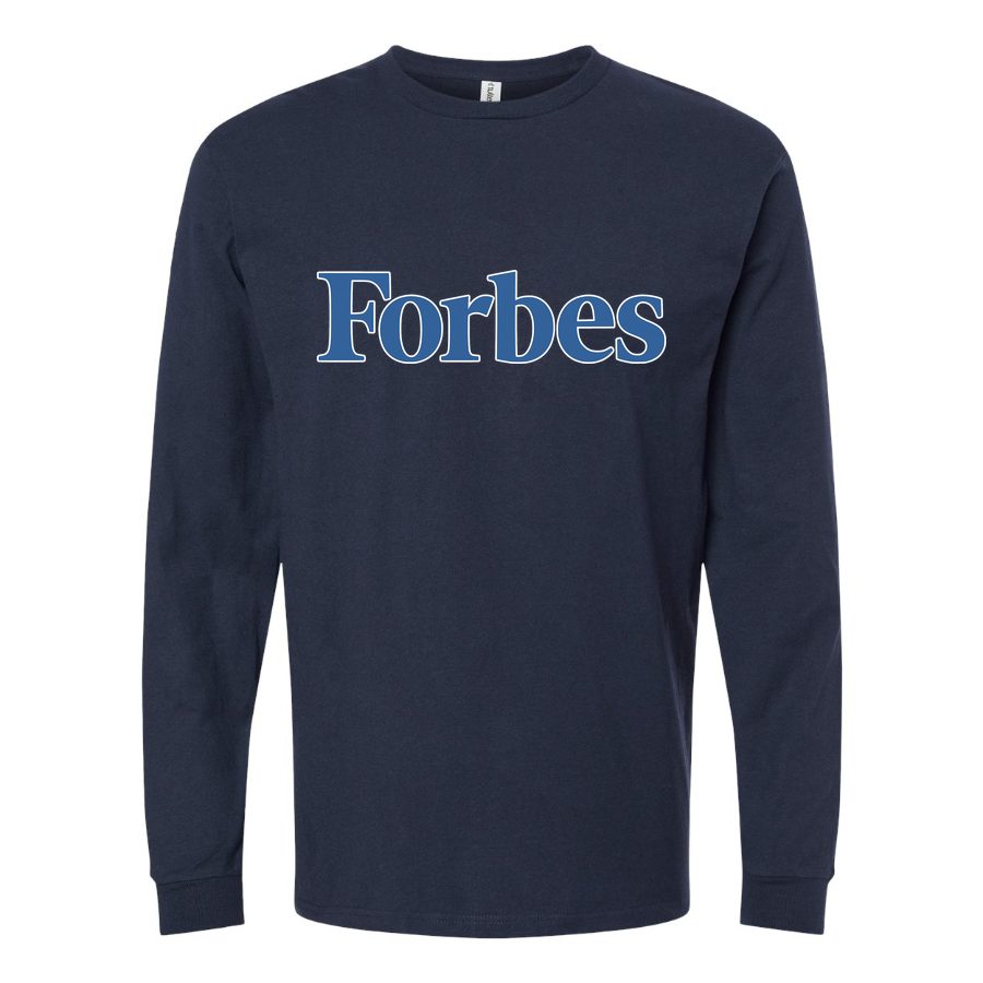 Men's Forbes logo PNG1 Long sleeves Cotton Blend T-Shirt - Navy
