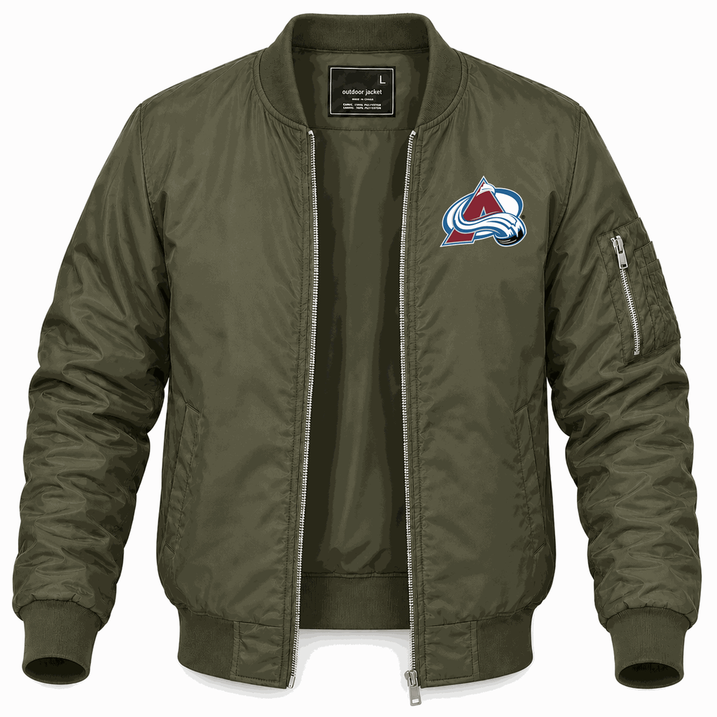 Men's Colorado Avalanche Lightweight Bomber Jacket - Army Green