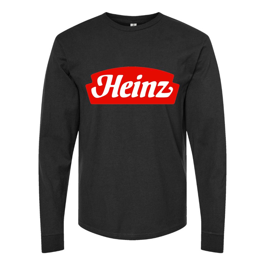Men's Heinz-Logo-food-1536x864 Long sleeves Cotton Blend T-Shirt - Black