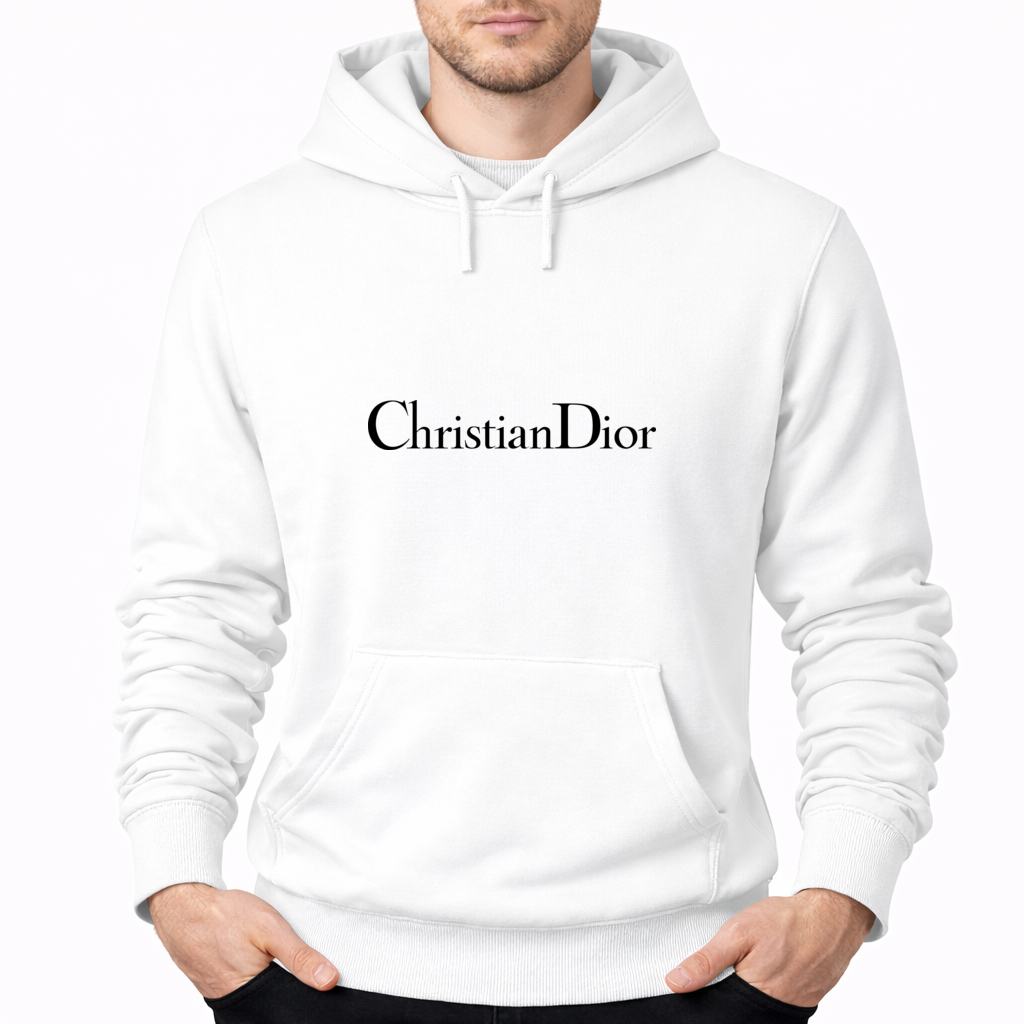 Men's Dior Black Pullover Hoodie - White