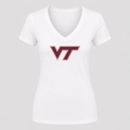 Women's Virginia Tech Hokies V Neck T-Shirt in white
