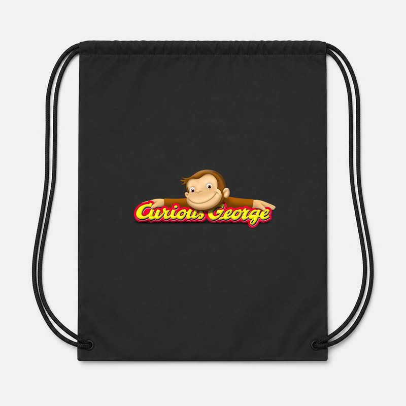 Curious George PNG3 Drawstring Bag - Black
