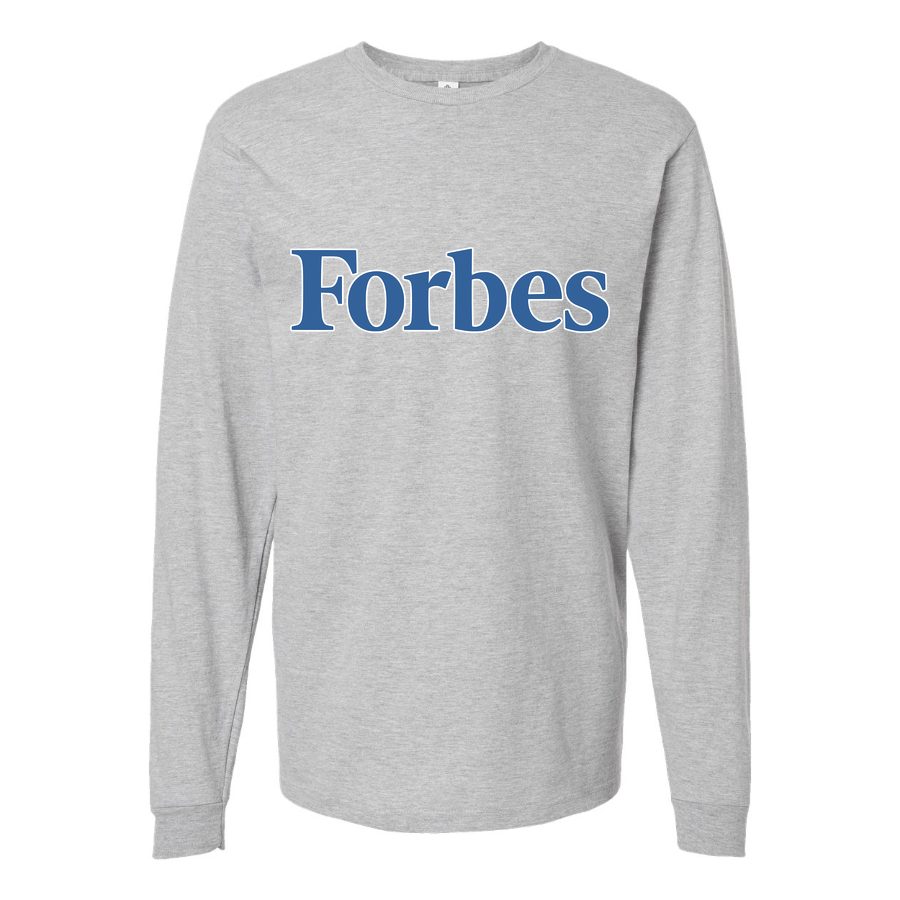 Men's Forbes logo PNG1 Long sleeves Cotton Blend T-Shirt - Gray