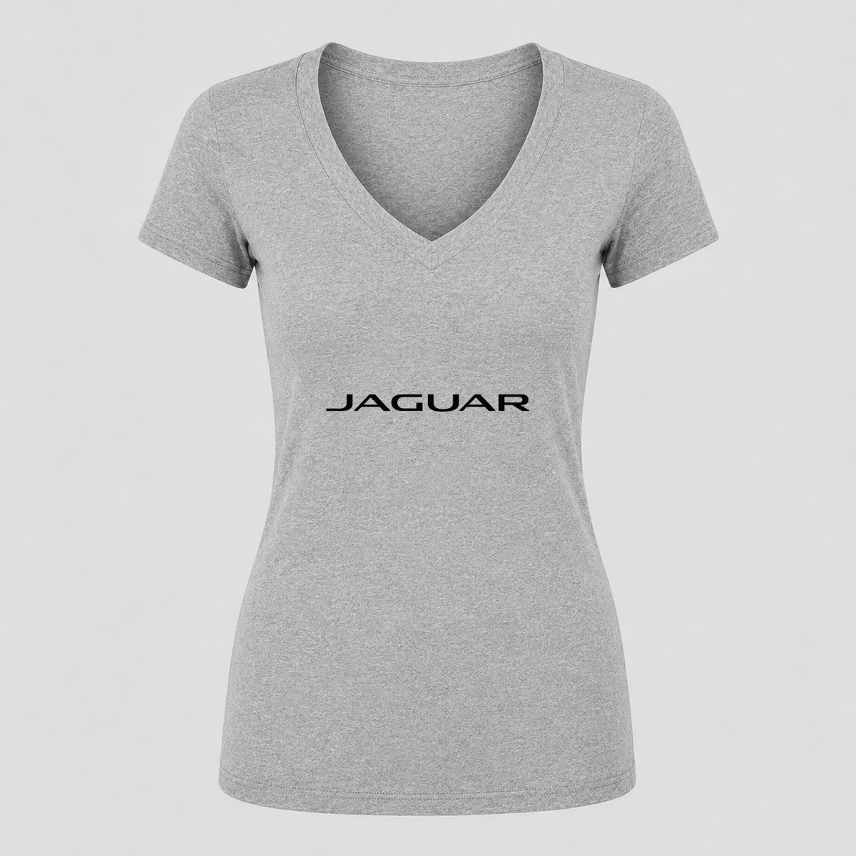 Women's Jaguar Racing V Neck T-Shirt in gray