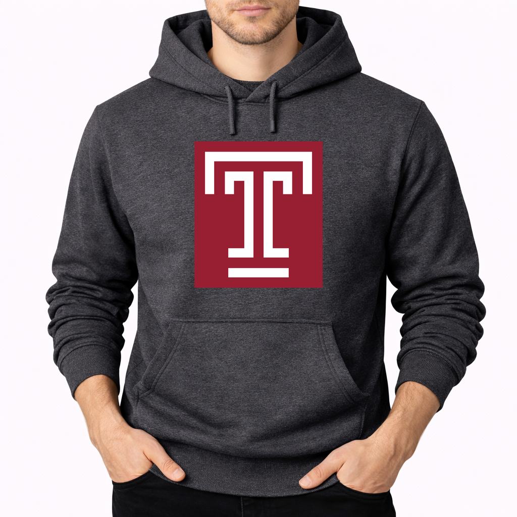 Men's Temple Owls Pullover Hoodie - Charcoal