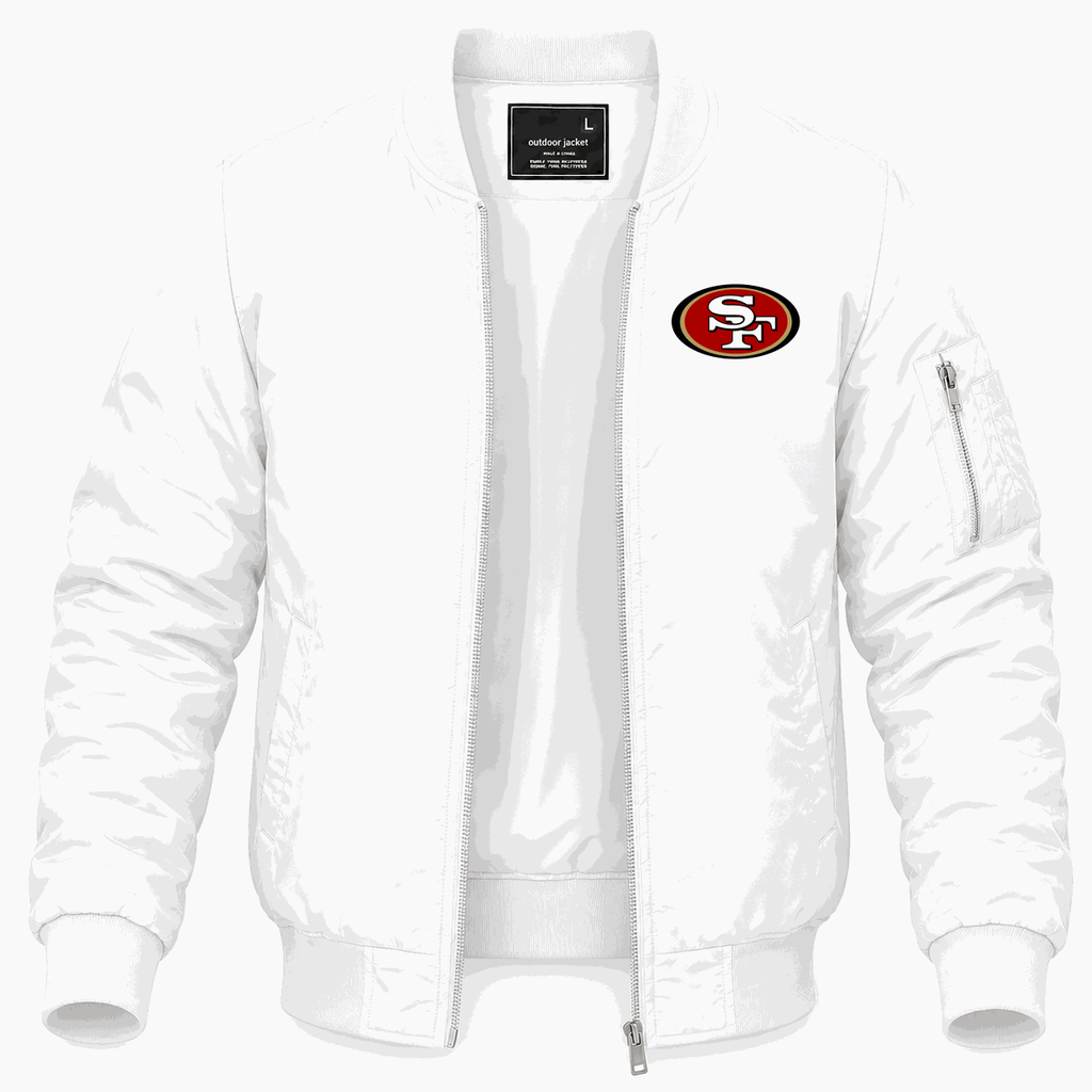 Men's San Francisco 49ers Lightweight Bomber Jacket - White