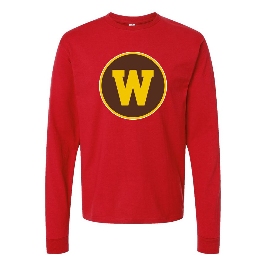 Men's Western Michigan Broncos Logo Long sleeves Cotton Blend T-Shirt - Red