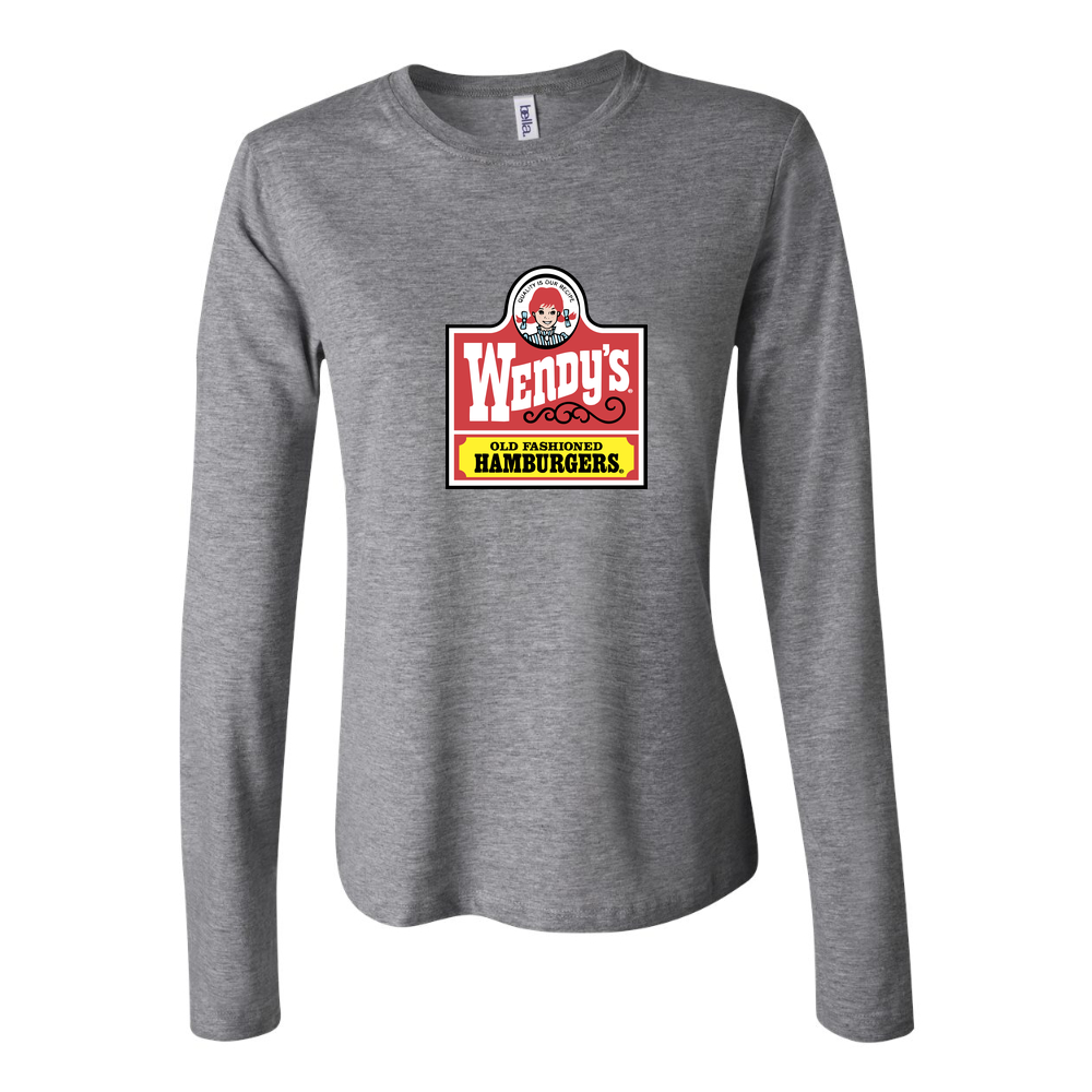 Women's wendys logo png transparent Long Sleeve T-Shirt - Gray