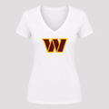 Women's Washington Commanders V Neck T-Shirt in white