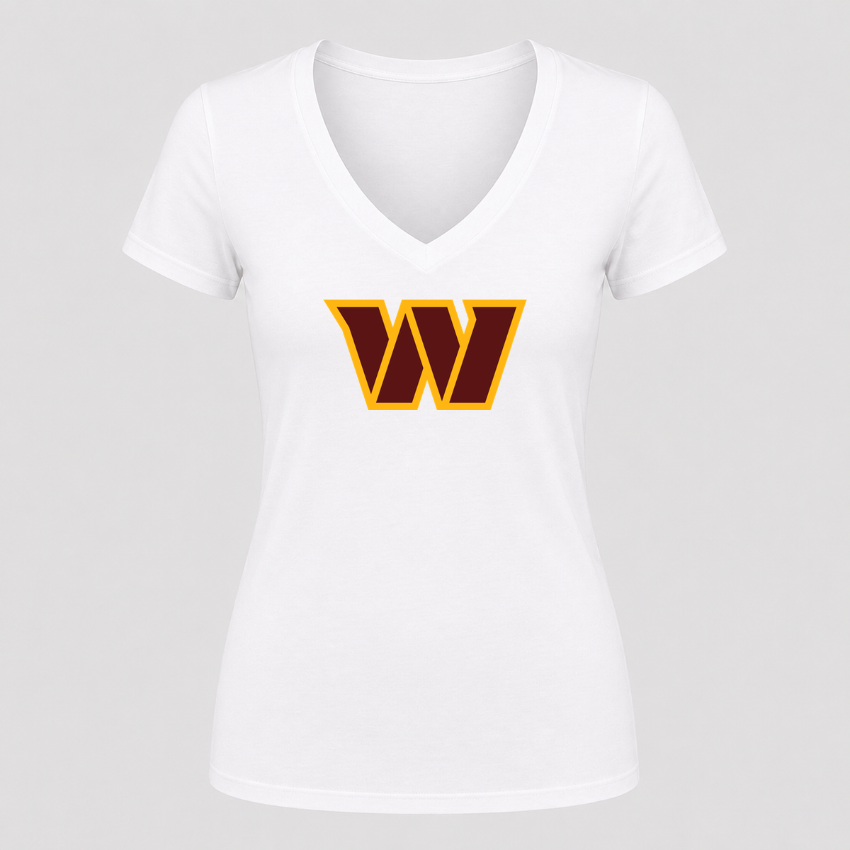 Women's Washington Commanders V Neck T-Shirt in white
