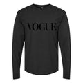 Men's 1200px-VOGUE revista - logo Long sleeves Cotton Blend T-Shirt - Black
