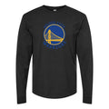 Men's Golden State Warriors logo Blue Long sleeves Cotton Blend T-Shirt - Black