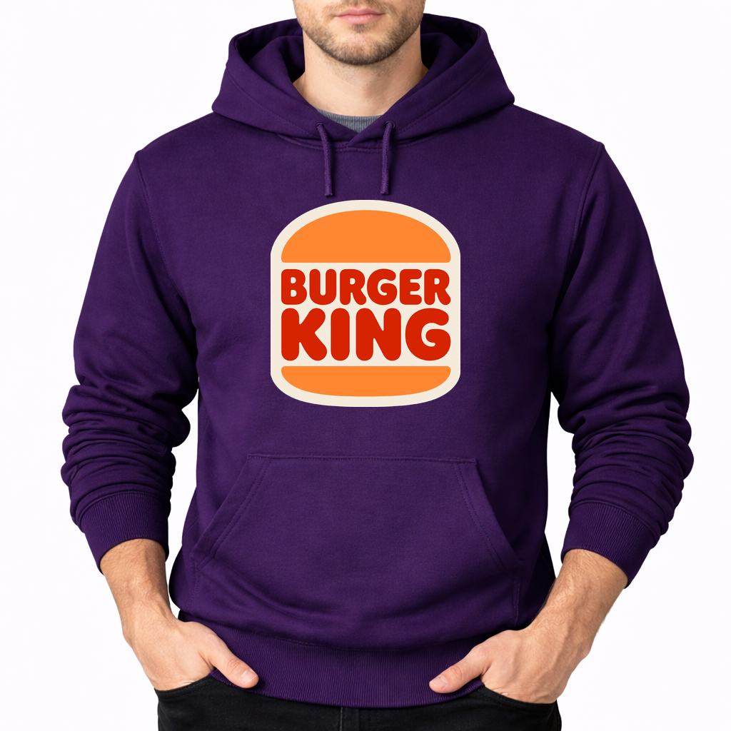 Men's Burger King Pullover Hoodie - Purple