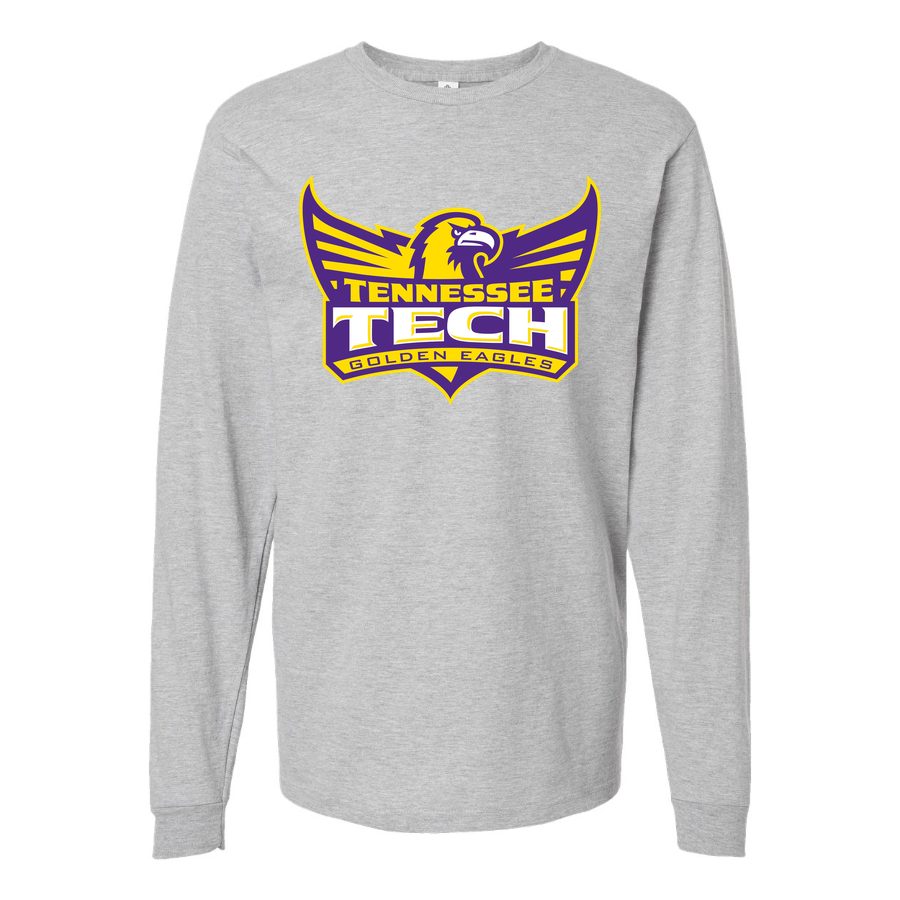 Men's Tennessee Tech Golden Eagles Logo Long sleeves Cotton Blend T-Shirt - Gray