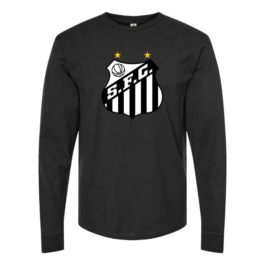 Men's Santos FC Long sleeves Cotton Blend T-Shirt - Black