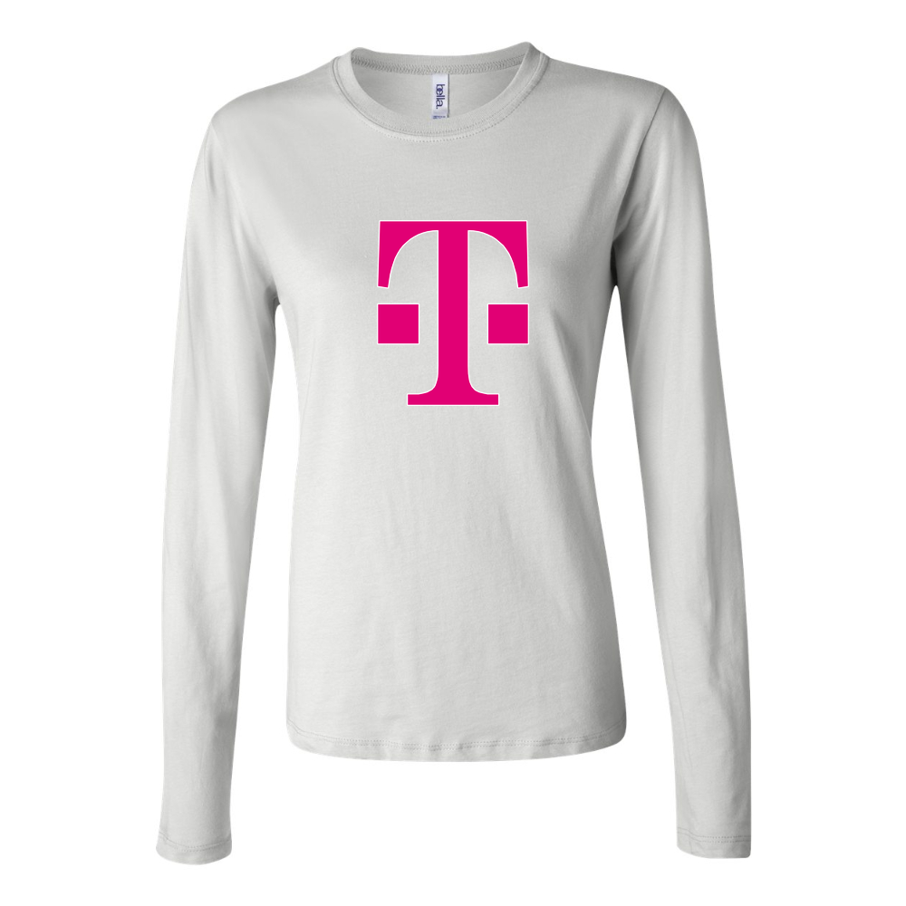 Women's T Mobile Logo PNG HD Long Sleeve T-Shirt - White
