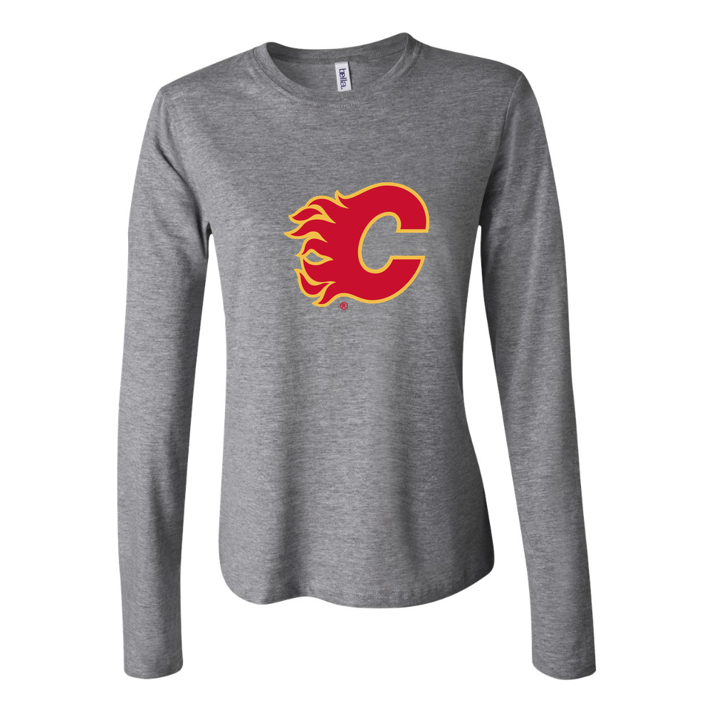 Women's Calgary Flames Long Sleeve T-Shirt - Gray