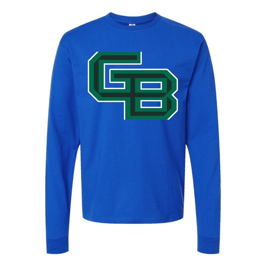 Men's Wisconsin Green Bay Phoenix Logo Long sleeves Cotton Blend T-Shirt - Blue