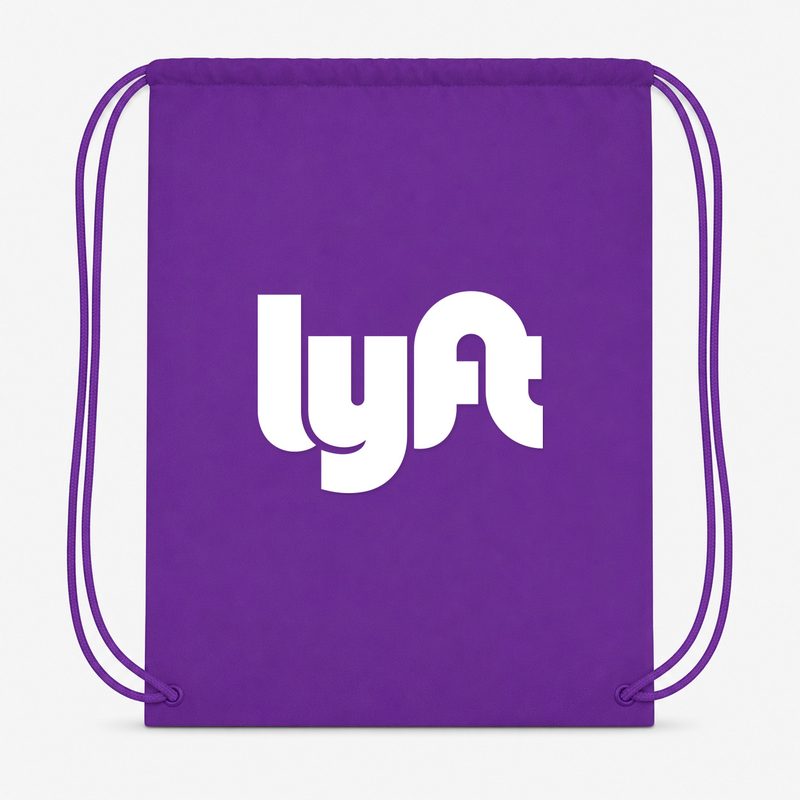 Lyft White Drawstring Bag - Purple