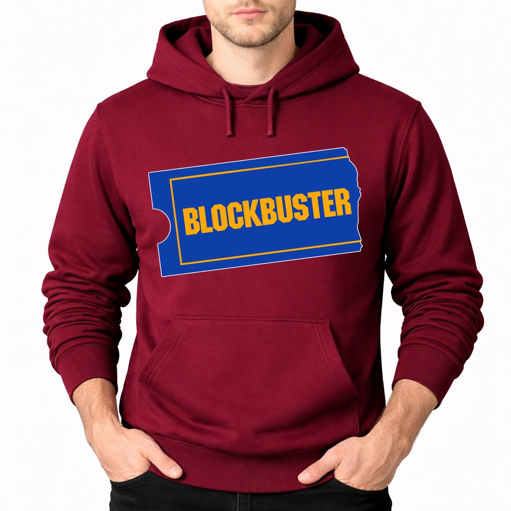 Men's Blockbuster Pullover Hoodie - Burgundy