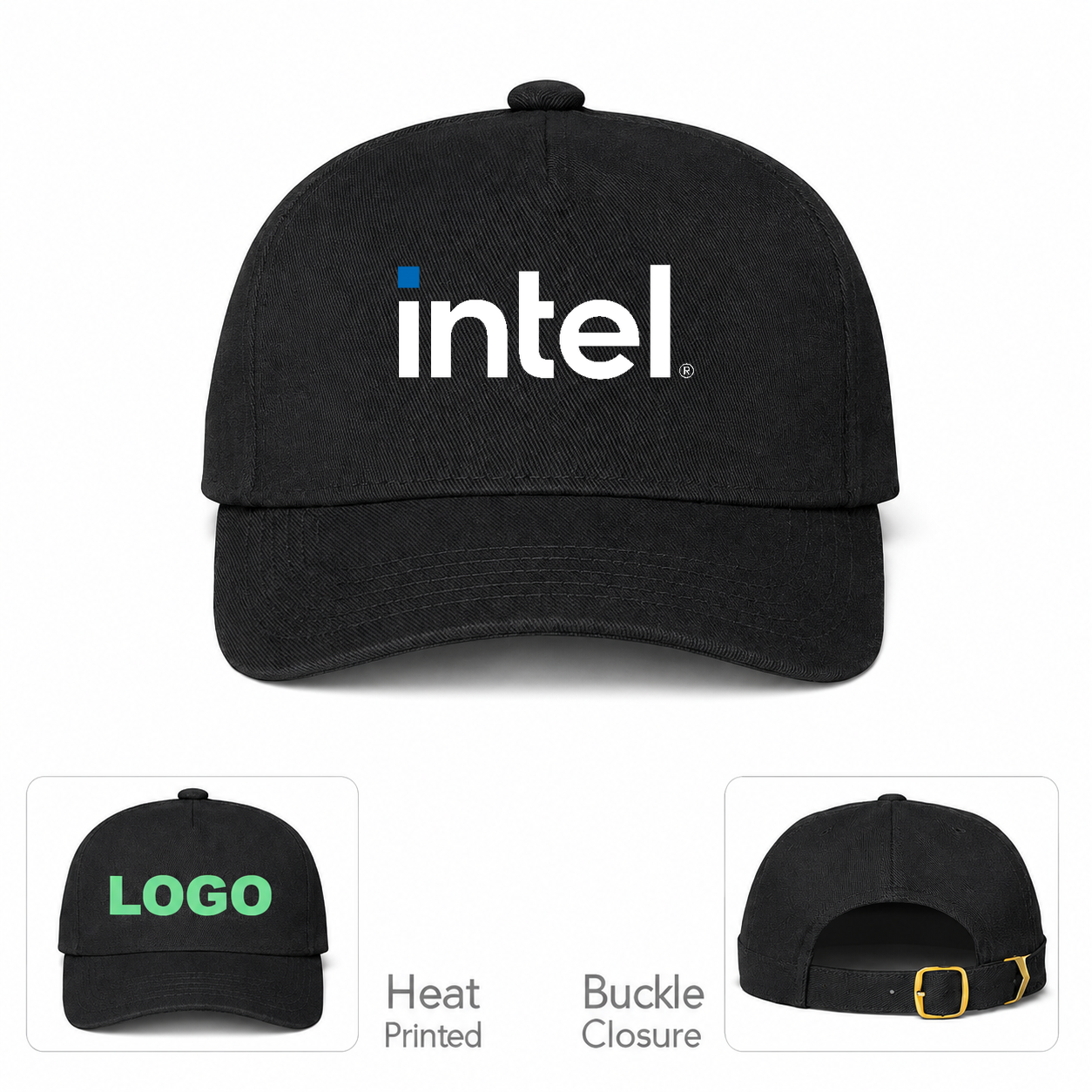 Intel Black Dad Baseball Cap Hat