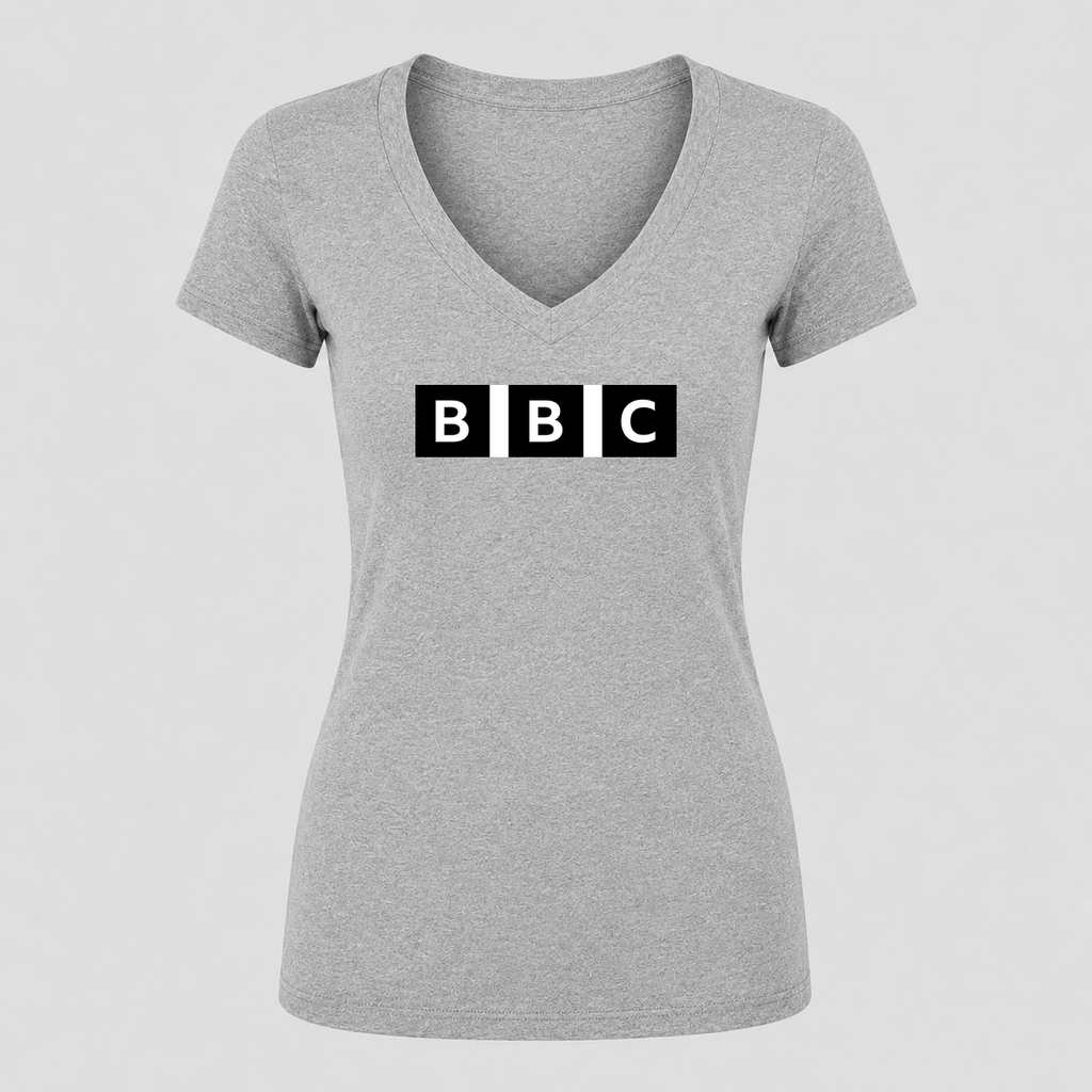 Women's BBC V Neck T-Shirt in gray