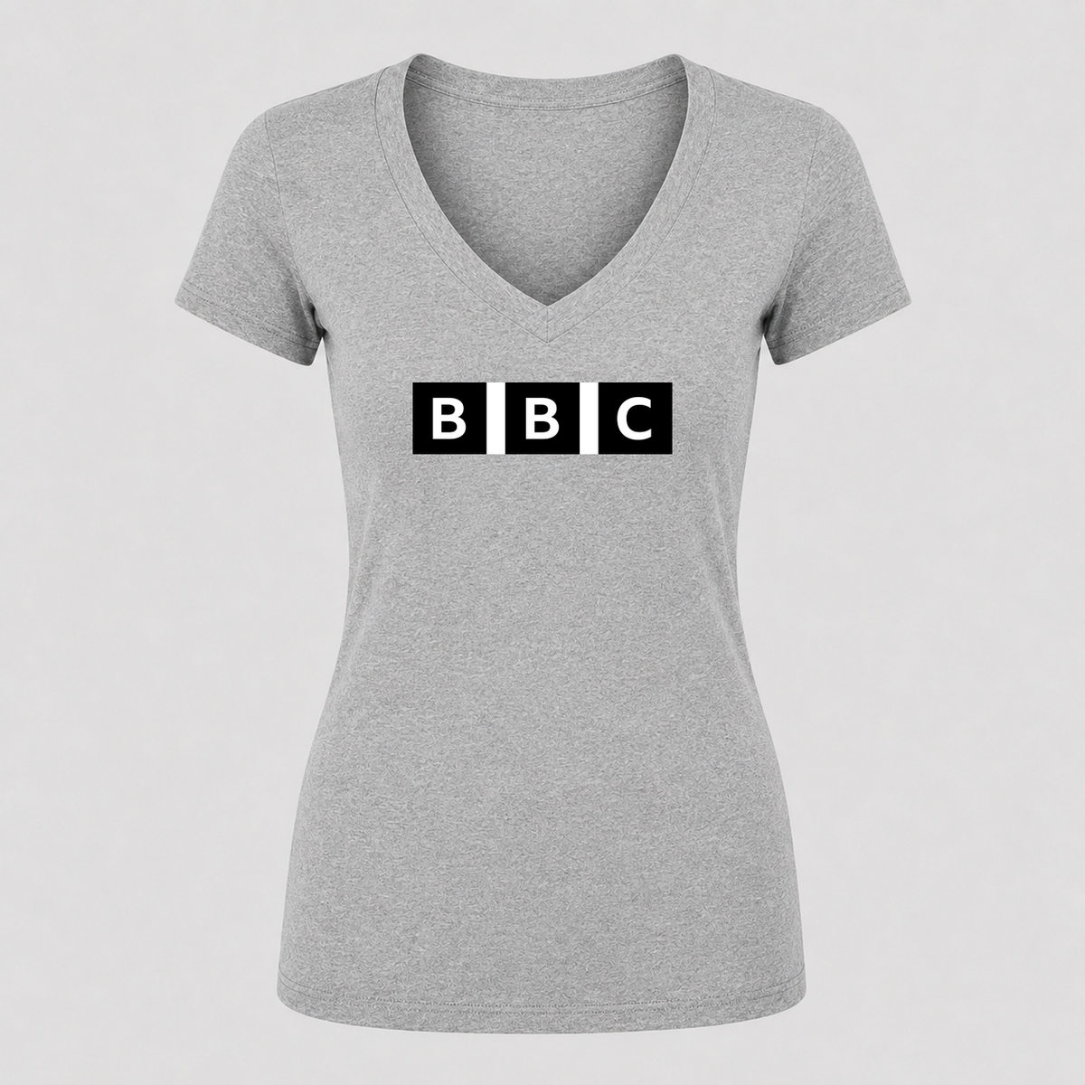 Women's BBC V Neck T-Shirt in gray