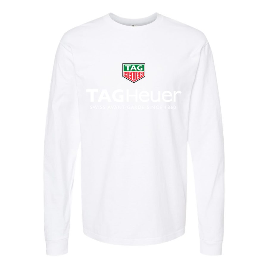 Men's TAG-Heuer-Logo white Long sleeves Cotton Blend T-Shirt - White