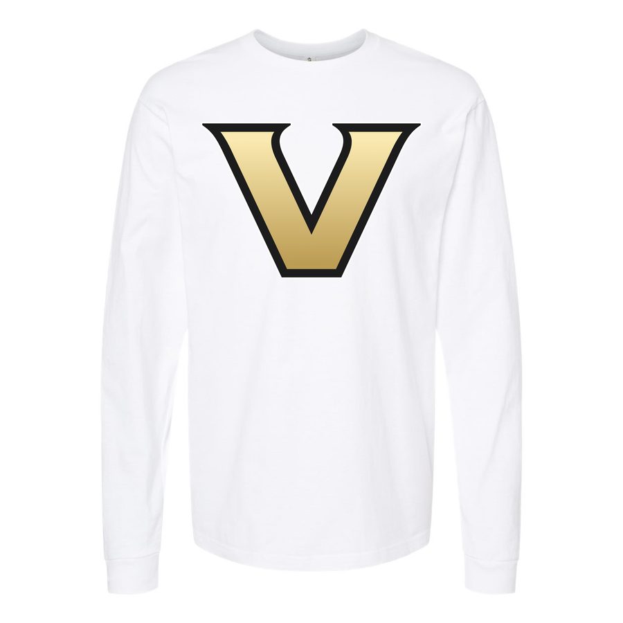 Men's Vanderbilt Commodores Logo Long sleeves Cotton Blend T-Shirt - White