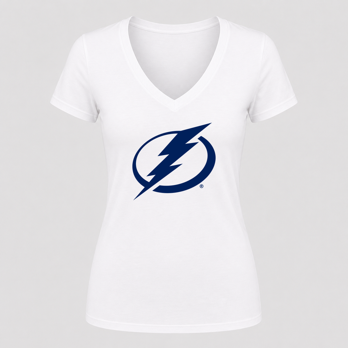 Women's Tampa Bay Lightning V Neck T-Shirt in white