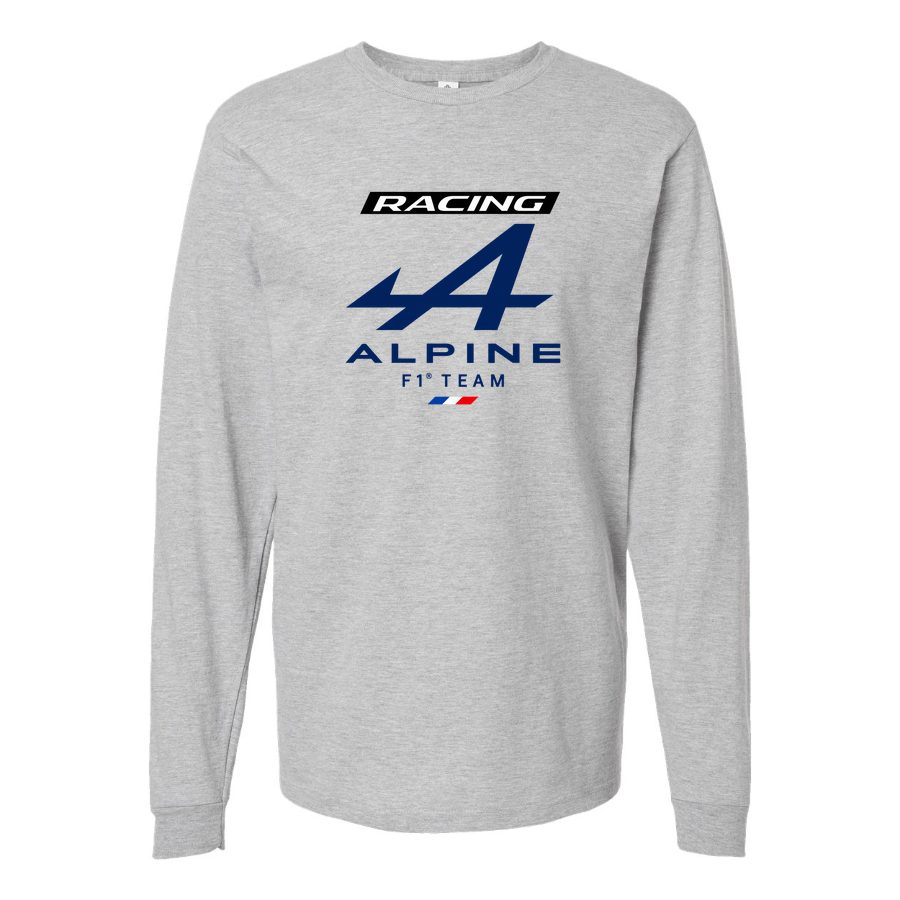 Men's Alpine F1 Team Long sleeves Cotton Blend T-Shirt - Gray
