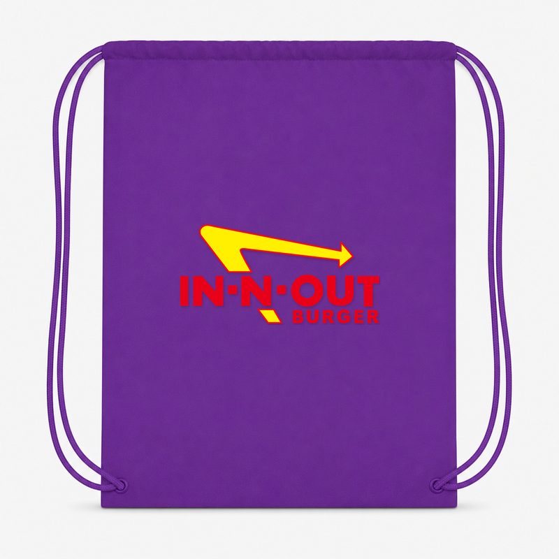 In N Out Burger Drawstring Bag - Purple