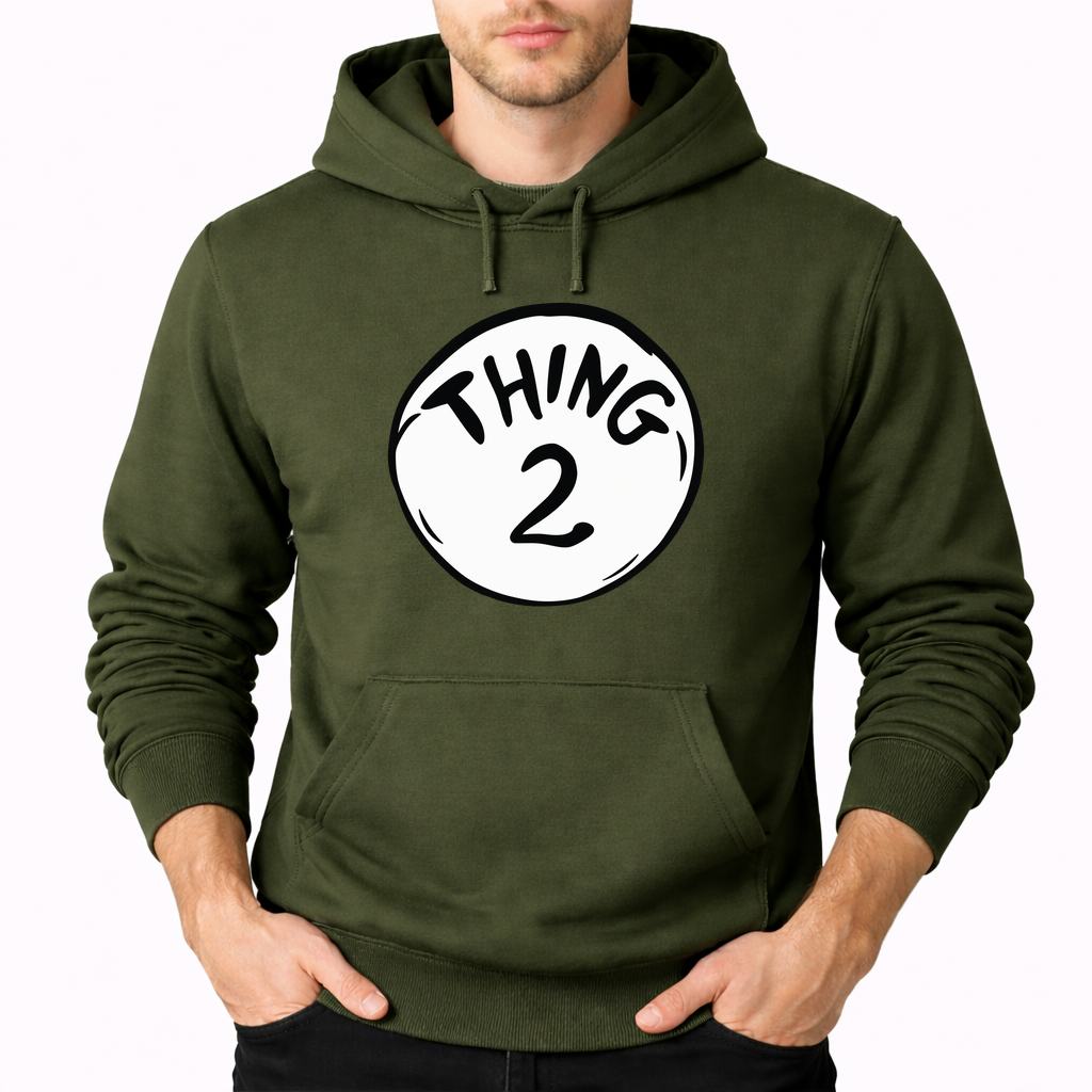 Men's Dr. Seuss Thing 2 Pullover Hoodie - Army Green