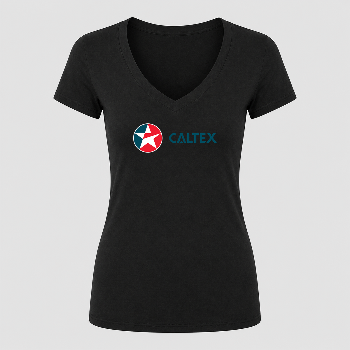 Women's Caltex V Neck T-Shirt in black