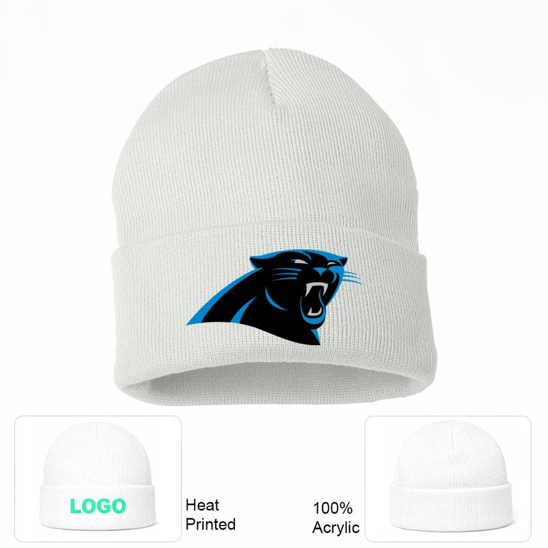 Carolina Panthers White Beanie Hat