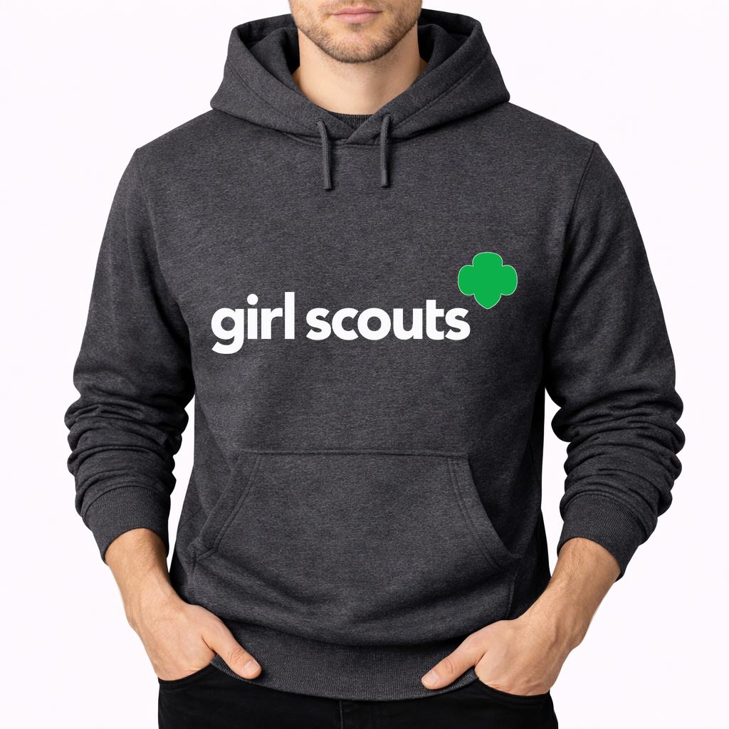 Men's Girl Scouts White Logo Pullover Hoodie - Charcoal