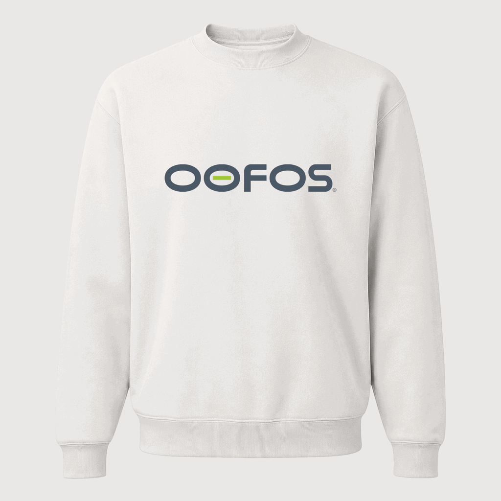 Men's OOFOS Crewneck Sweatshirt - White