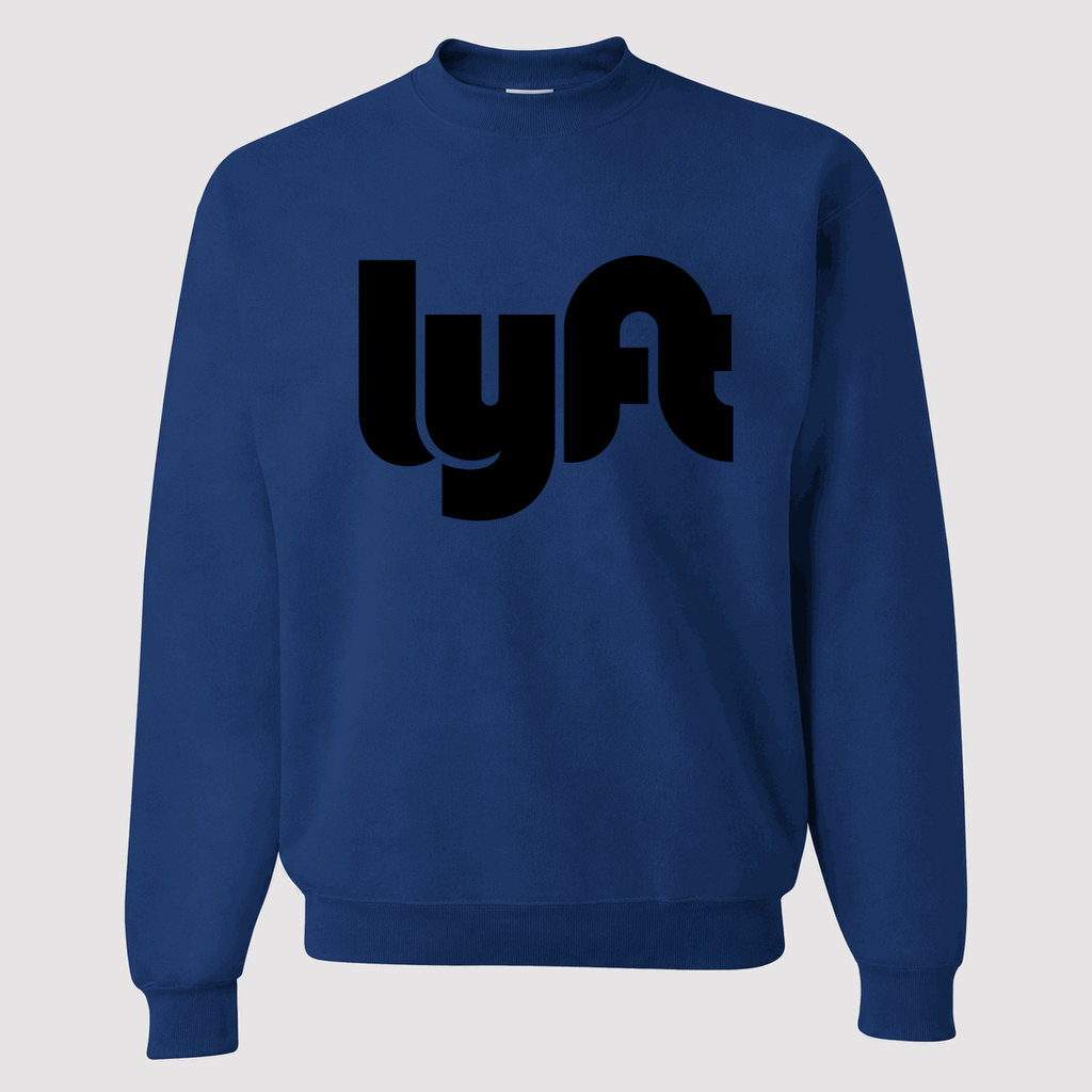 Men's Lyft Black Logo Crewneck Sweatshirt - Blue
