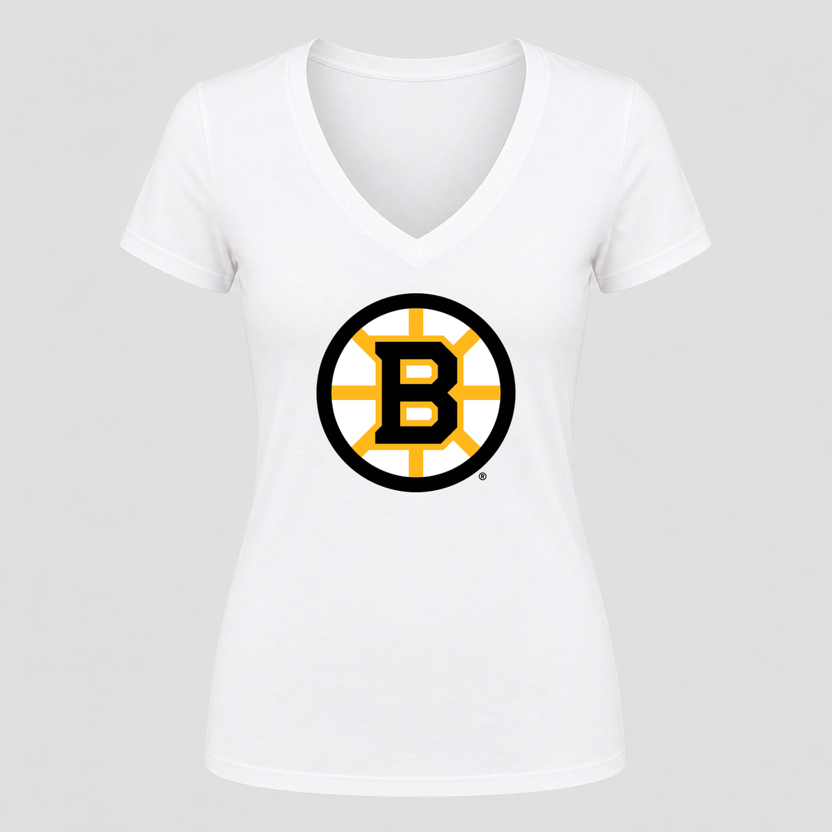 Women's Boston Bruins V Neck T-Shirt in white