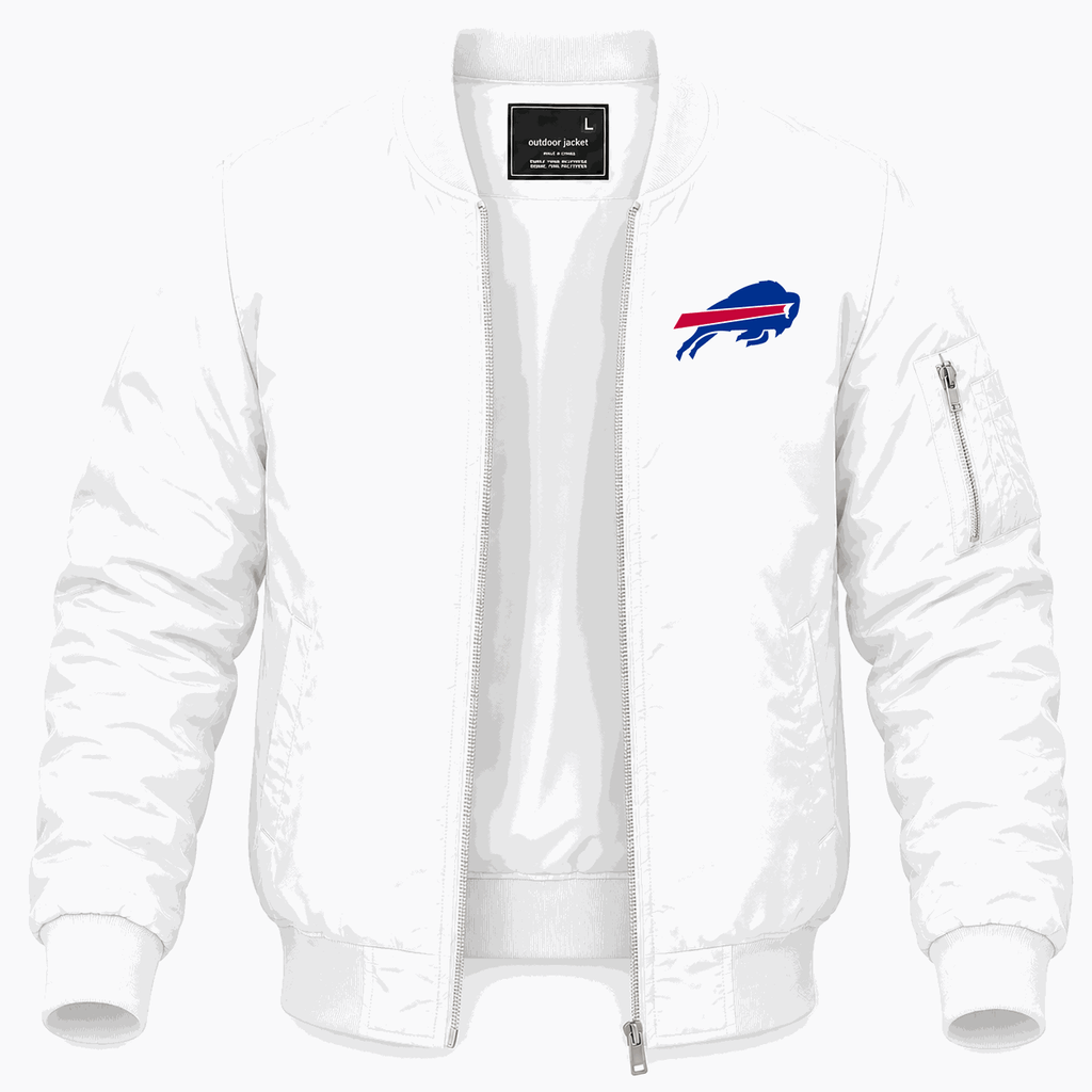 Men's Buffalo Bills Lightweight Bomber Jacket - White