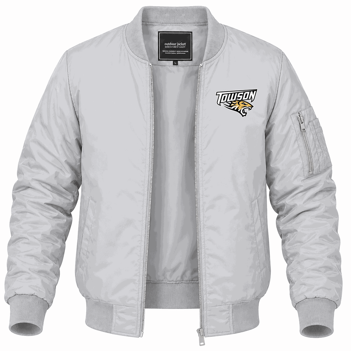 Men's Towson Tigers Logo Lightweight Bomber Jacket - Gray