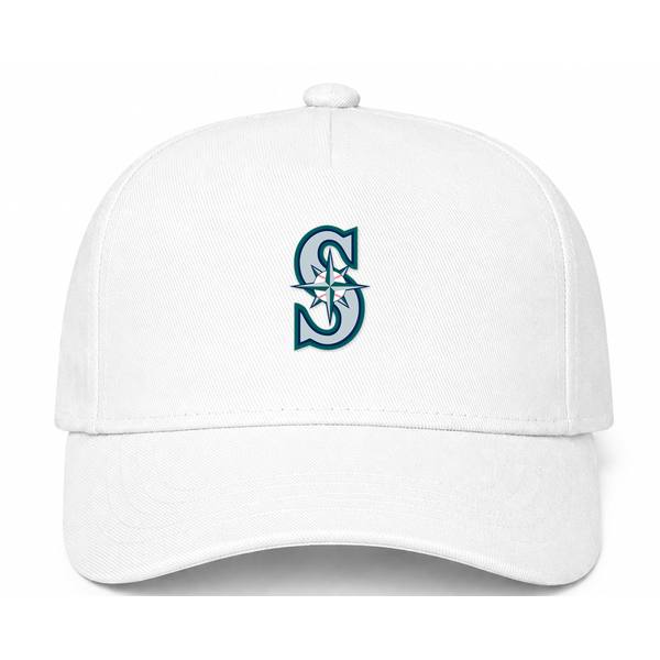 Seattle Mariners MLB Logo White Dad Baseball Cap Hat