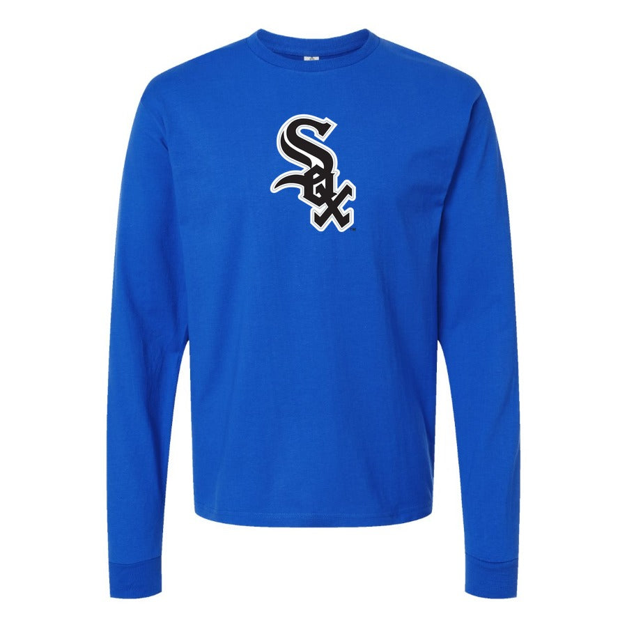 Men's Chicago White Sox Long sleeves Cotton Blend T-Shirt - Blue