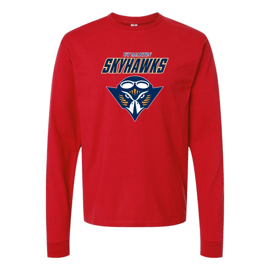 Men's Tennessee Martin Skyhawks Logo2 Long sleeves Cotton Blend T-Shirt - Red