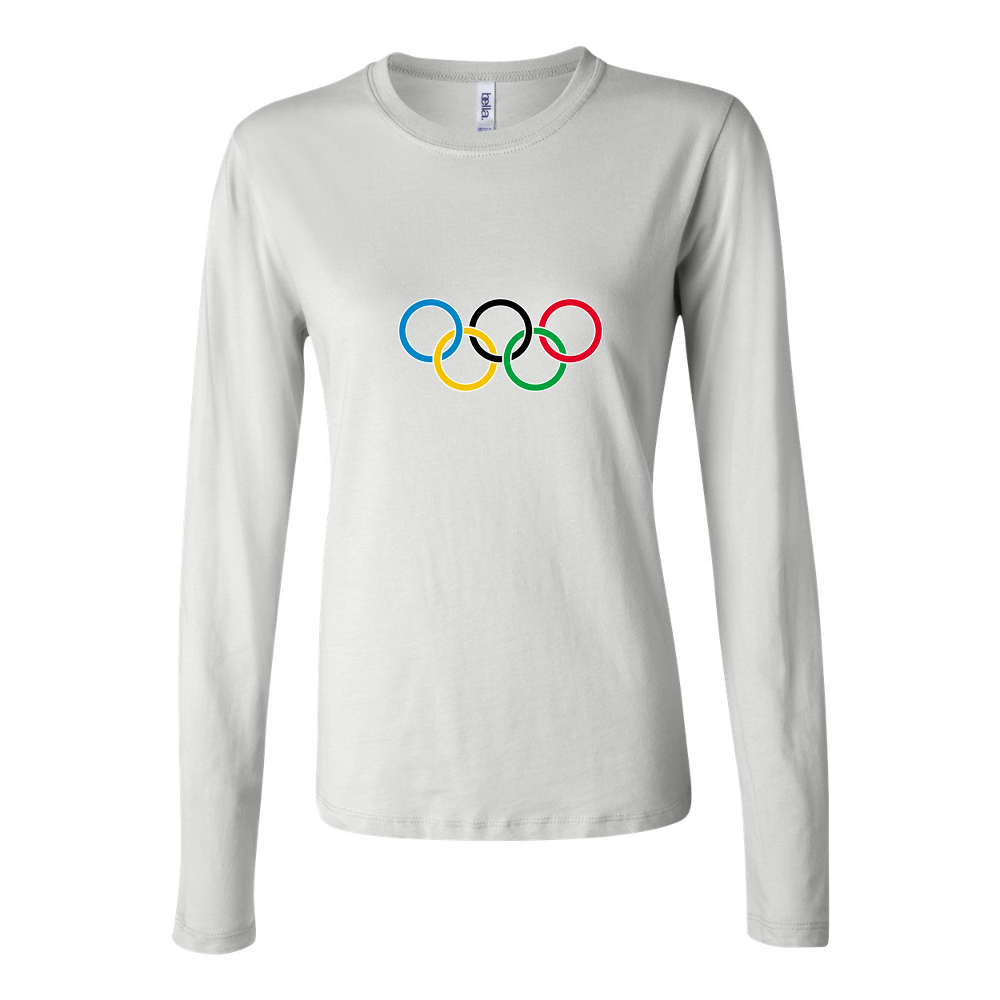 Women's Olympic Ring BK Long Sleeve T-Shirt - White